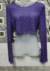 Purple Sparkle Crop Top