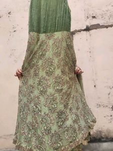 Green Embroidered Ethnic Gown