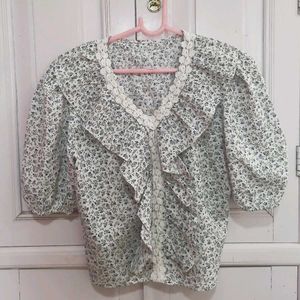 Floral Ruffle Blouse