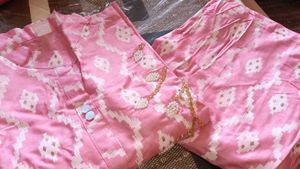 Pink Printed Kurti Set