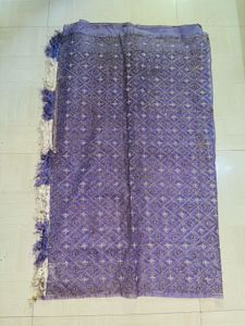 Elegant Purple Saree with Silver Accents