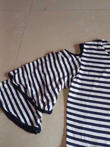 Striped Cold Shoulder Top