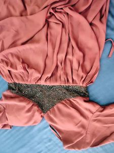Elegant Empire Waist Dress mauve colour trending