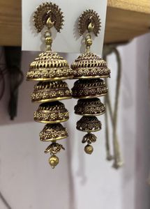 Goldplated 5 step long jhumka women earrings