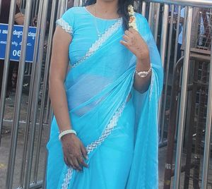 Aqua Blue Embellished Saree
