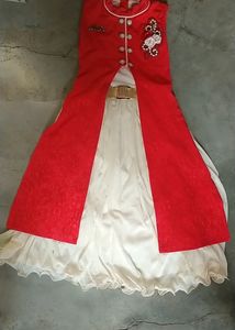 Girls Red and White Dress