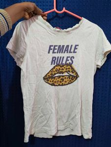 combo of two tshirts:Female Rules Graphic Tee