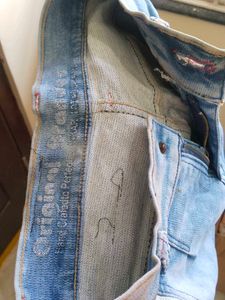 off white blue jeans