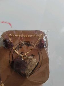 Handmade Real Rose Pendant And Studs Set