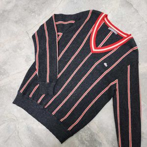 Lacoste V-neck Striped Knit