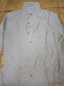 Patterned Light Blue Shirt