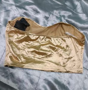 Gold Satin Shein Corset Top