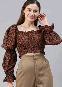 Women's Black Orange Top