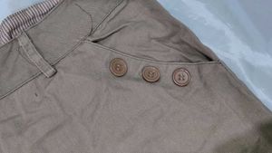 Beige Colour Button Shorts
