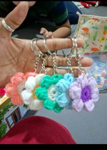 Crochet Flower Keychains