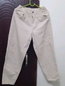 Beige Casual Pants