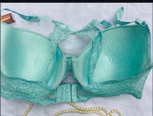 Green Bra with Lace Detail