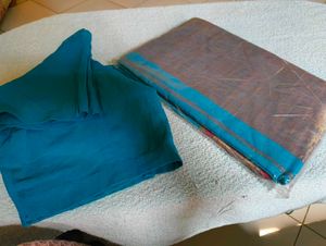 Bengali Taant Cotton Zari Border Saree