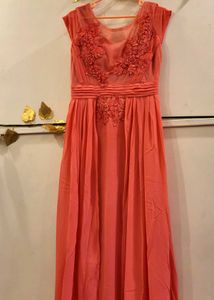 Coral Embellished Dress