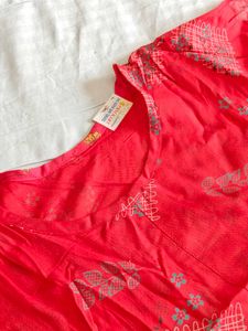 Coral Floral Print Top
