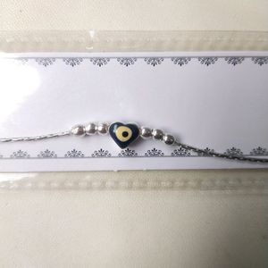 Pure Silver Evil Eye Adjustable Bracelet