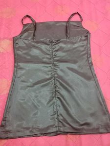Satin Black Partywear Bodycon Dress
