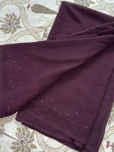 Burgundy Georgette Stone Work Saree