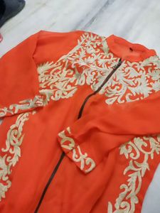 Georgett Kurti With Inner N Beautiful Embroidery