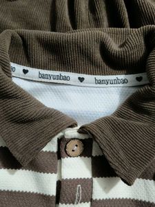 Cute Brown Striped Baby Outfit