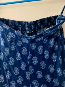 Navy Blue Cotton Sharara Pant