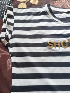 Striped &#39;Show Off&#39; Tee