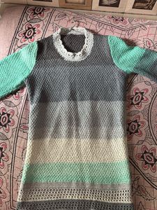 Striped Knit Cardigan Sweater