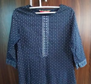 Dark Blue Cotton Kurti 💙