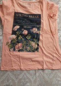 Peach Casual T-Shirt