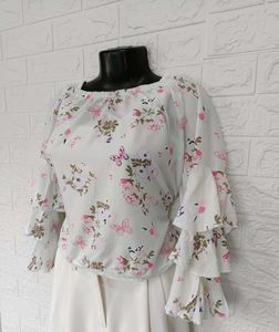 Imported Floral Offshoulder Top