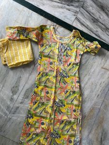 Yellow &amp; Blue Kurta Set