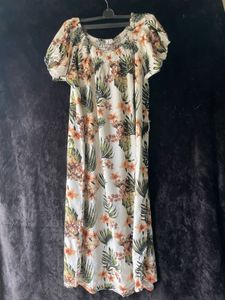 Tropical Floral Off-Shoulder Short Dress