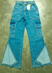 Side Slit Denim jeans Pants