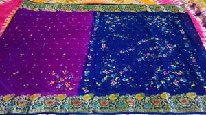 Purple Embroidered Saree