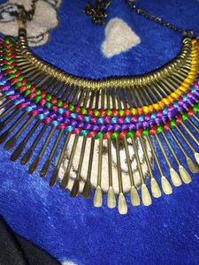 Goldern Malti Colour Necklace (Pahari)