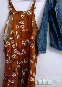 Floral Jumpsuit &amp; Denim Jacket Set Used Twice