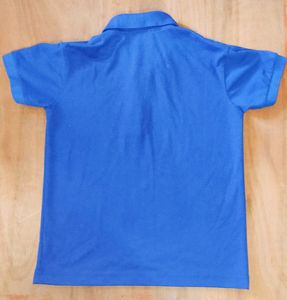 Boys Half Sleeve Blue Plain T Shirt