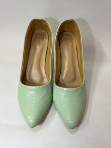 Sea Green Broad Heels For Women