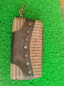 Vintage Striped Brown Wallet