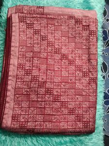 Maroon Embroidered Sari