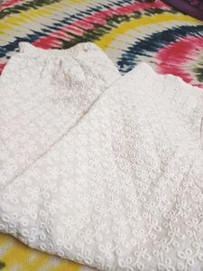 White Embroidered Palazzo Pants