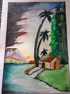 Hademade Water Painting Fir Home Decor