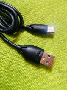 UBON Type C 25W Fast Charging Cable &amp; Data Transmission, 1mtr Braided Cable, Compatible with Smartphones &amp; Tablets  (Black)