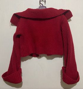 Red Knit Cardigan