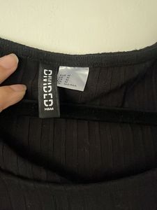 H&amp;M Ribbed Black Bodycon Dress